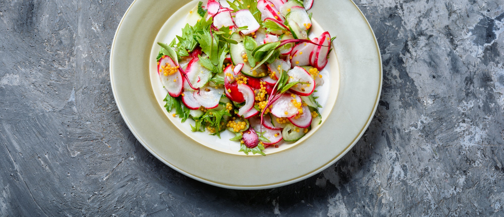 Delicious spring salad with radishes